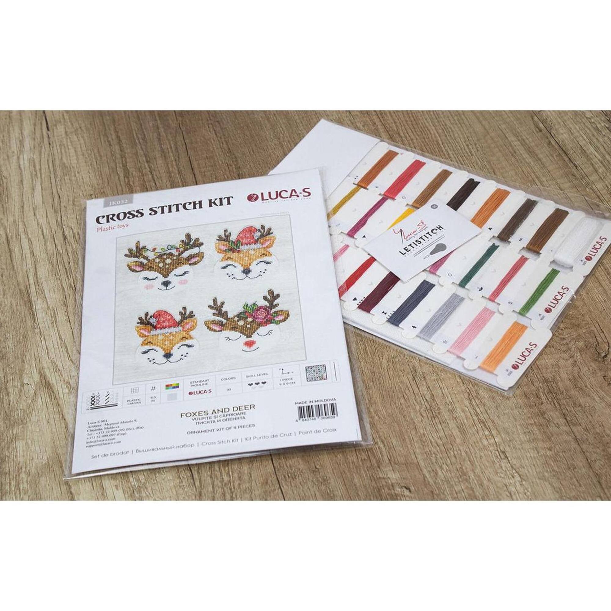 Luca-s Foxes And Deer Plastic Canvas Counted Cross Stitch Kit